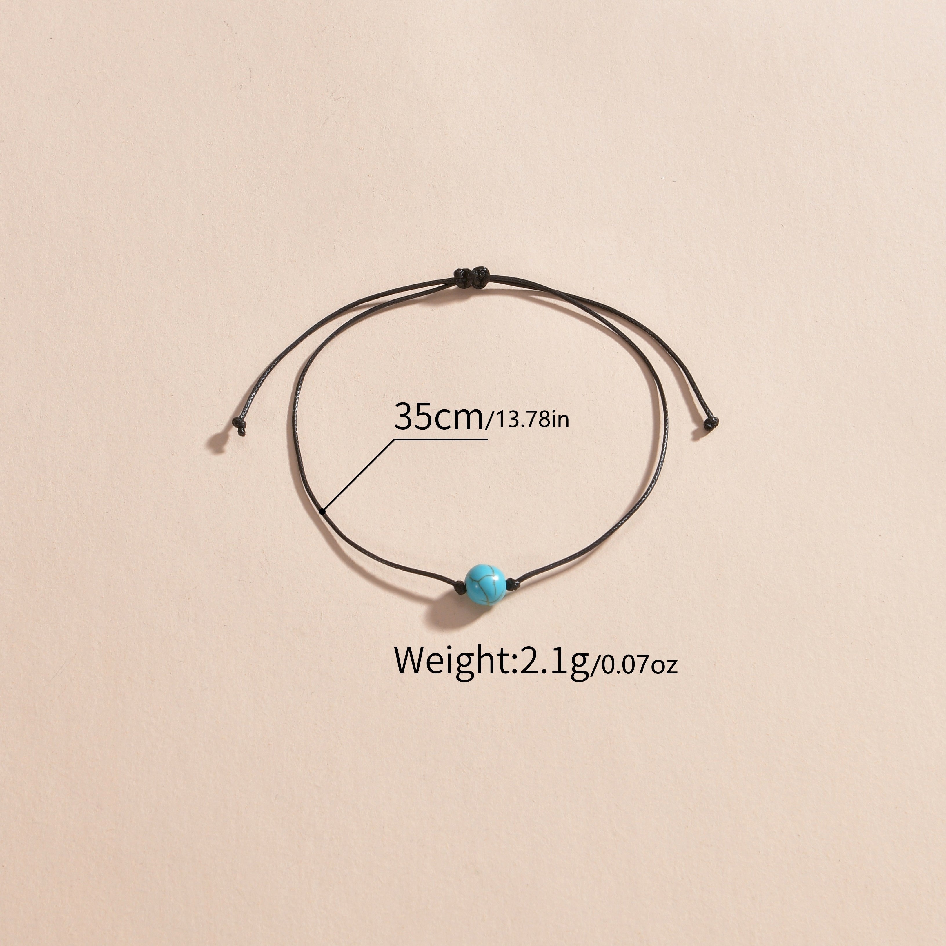 1 Pc Exquisite Turquoise Beads Design Anklet Vintage Leisure Style Suitable For Women Daily Casual