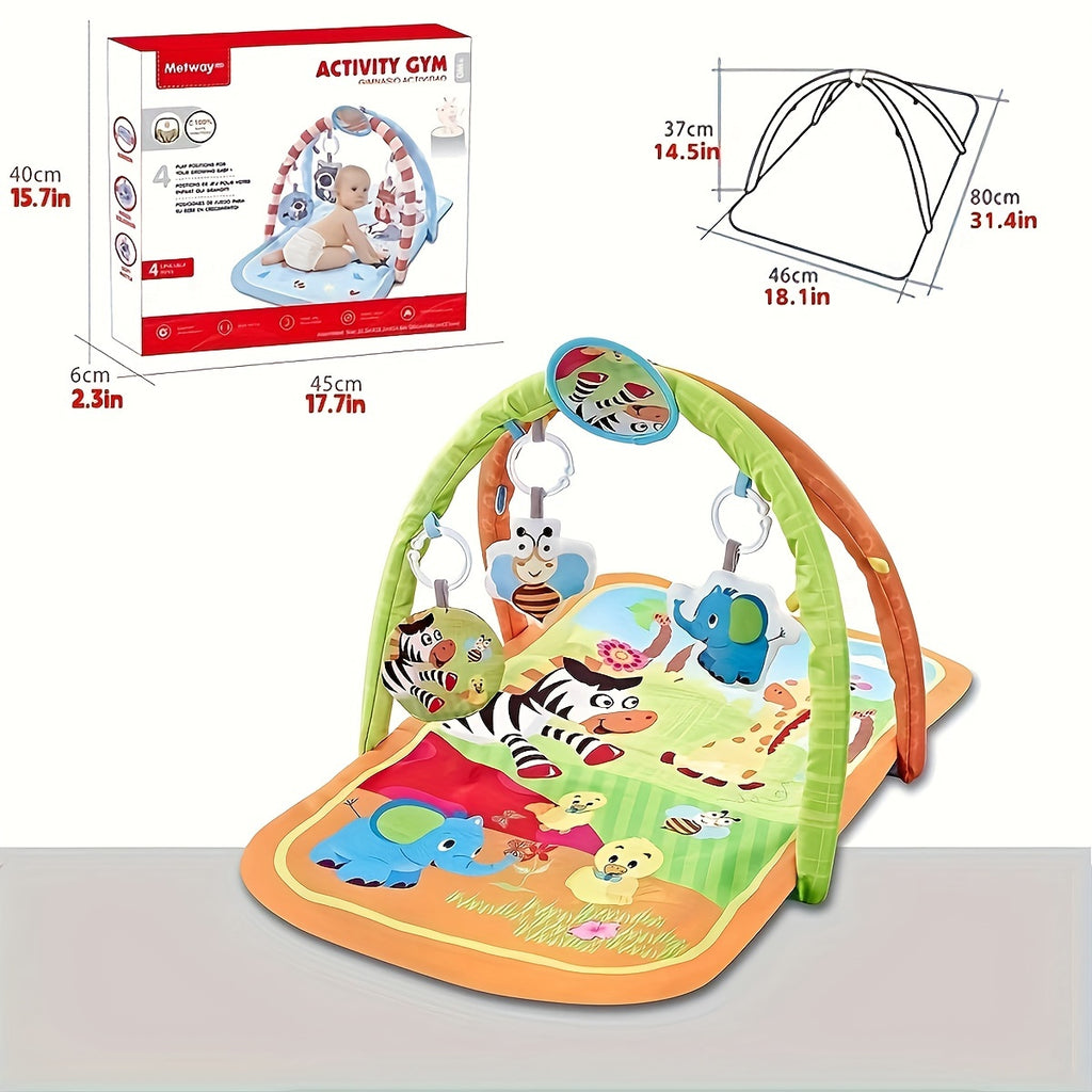 Baby Gym Play Mat, Cartoon Styling, Crawling Mat, Perfect Birthday Gift For Newborns & Toddlers, Perfect For Stimulating Play & Exercise, Learning & Educational Toys