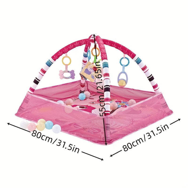 18-Piece Baby Activity Gym Set: Develop Movement & Cognition With Fence Gym, Ball Pit, Crawling Mat & Sensory Toys For Newborns & Toddlers - Perfect Christmas Gift For Boys & Girls!