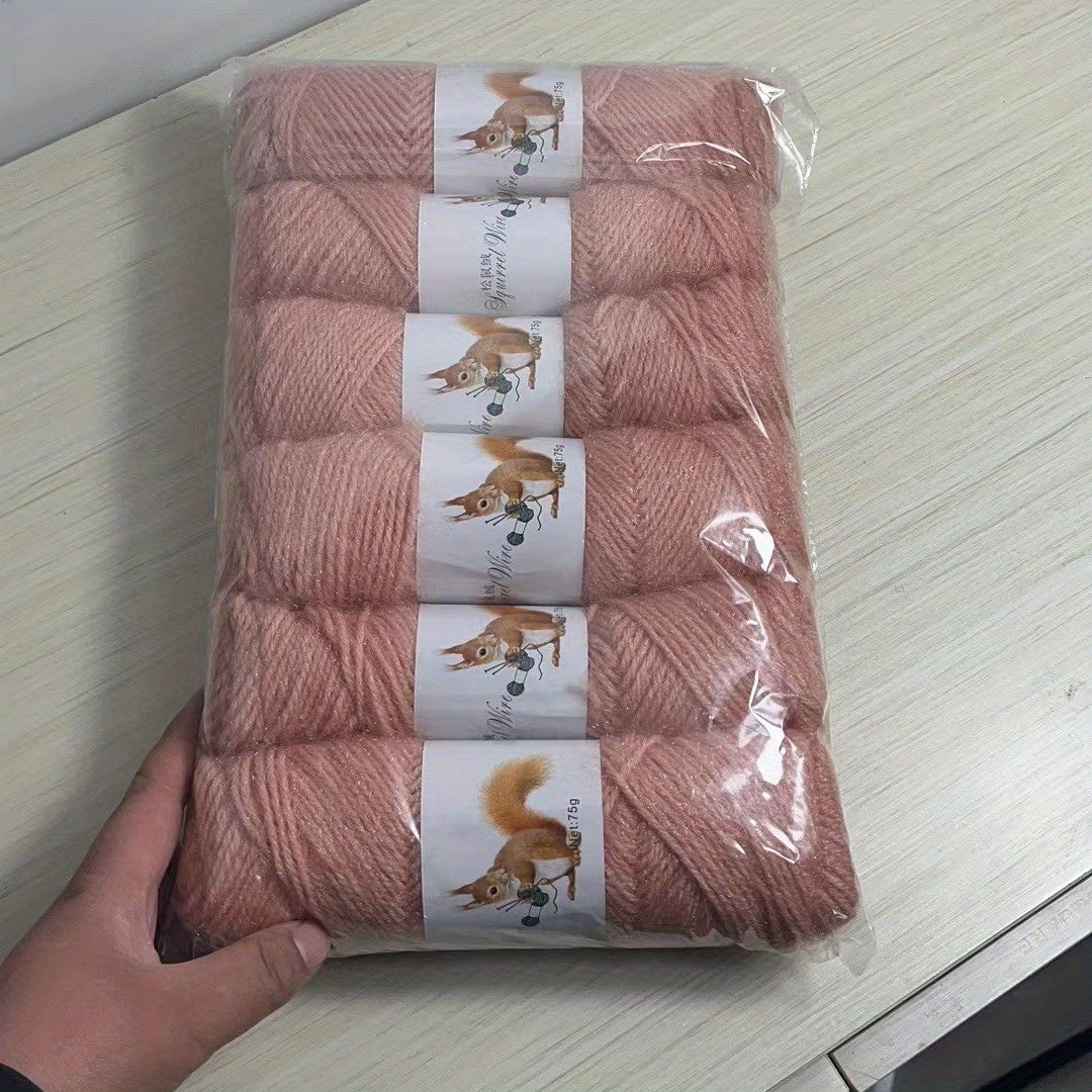 6pcs Solid Color Soft Yarn For Knitting And Crocheting Sweater, Shawl, Scarf, 2.65oz/pc
