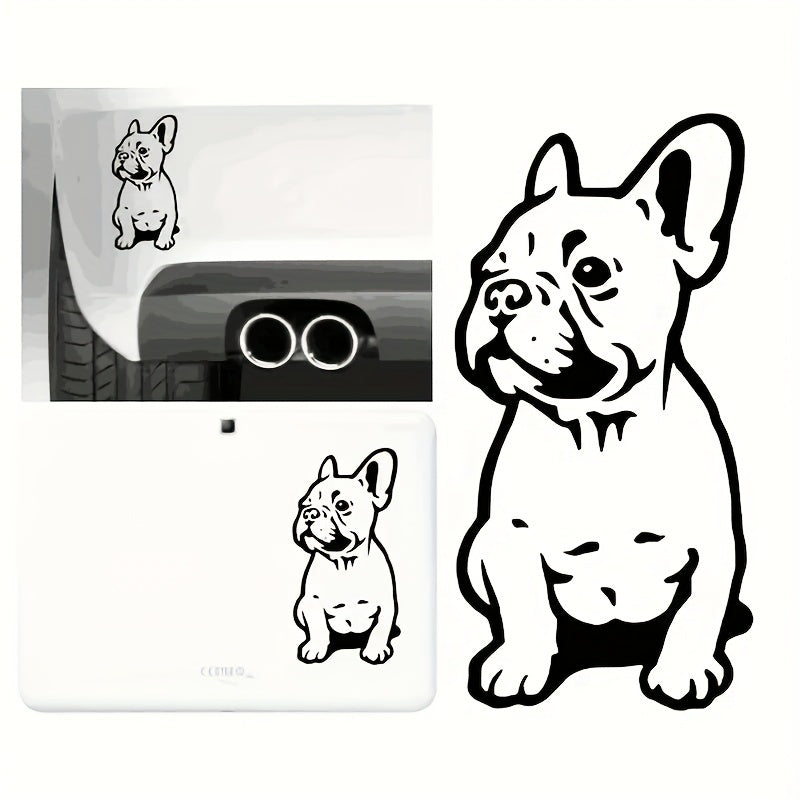1pc/2pcs/4pcs Adorable French Bulldog Vinyl Decals - Perfect for Car, Laptop, and Bumper Decoration