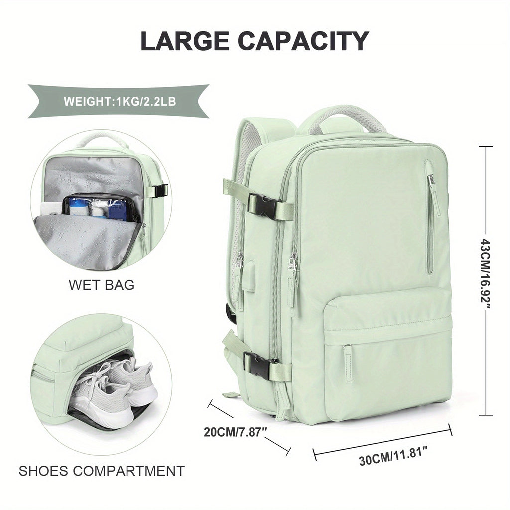 COOFAY Airline-Approved Large Travel Backpack for Men & Women - Durable Nylon, Multi-Compartment with Laptop Sleeve, Adjustable Straps, Ideal for Business & Gym Use, Business Backpack|Sleek Casual Design|Practical Design, Bac
