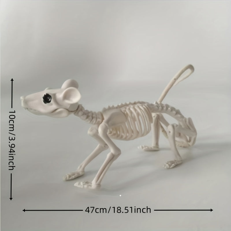 2-Piece Set Halloween Cat and Mouse Skeleton Toy - Dress-up Character Toys with Cat Size 30*9*20cm/11.82*3.54*7.88inch and Mouse Size 18*4*14cm/7*1.57*5.5inch for Creative Play