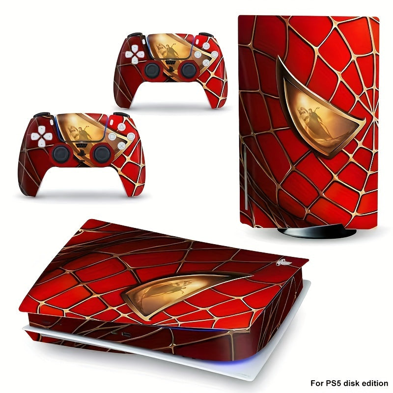 Spider-Man Themed PlayStation 5 Console & Controller Skin Set - Premium Vinyl, Waterproof & Dustproof with Scratch Protection - Eye-Catching Design by UME
