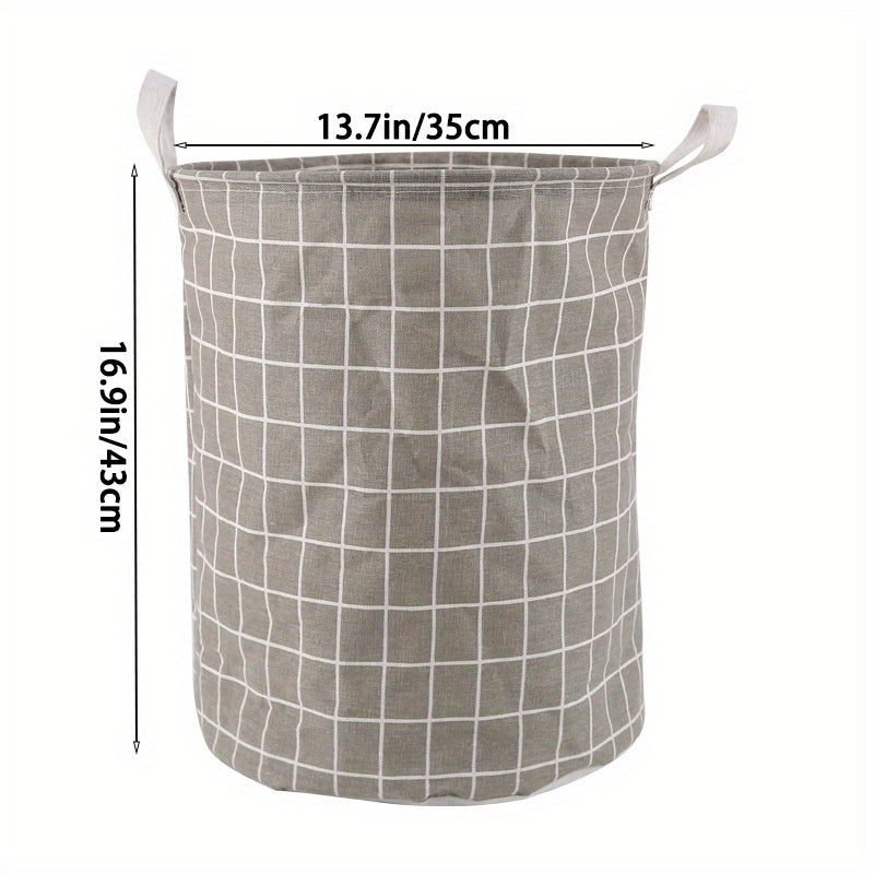 Laundry Basket, Round Dirty Clothes Hamper, Portable Storage Bucket, 1 pc
