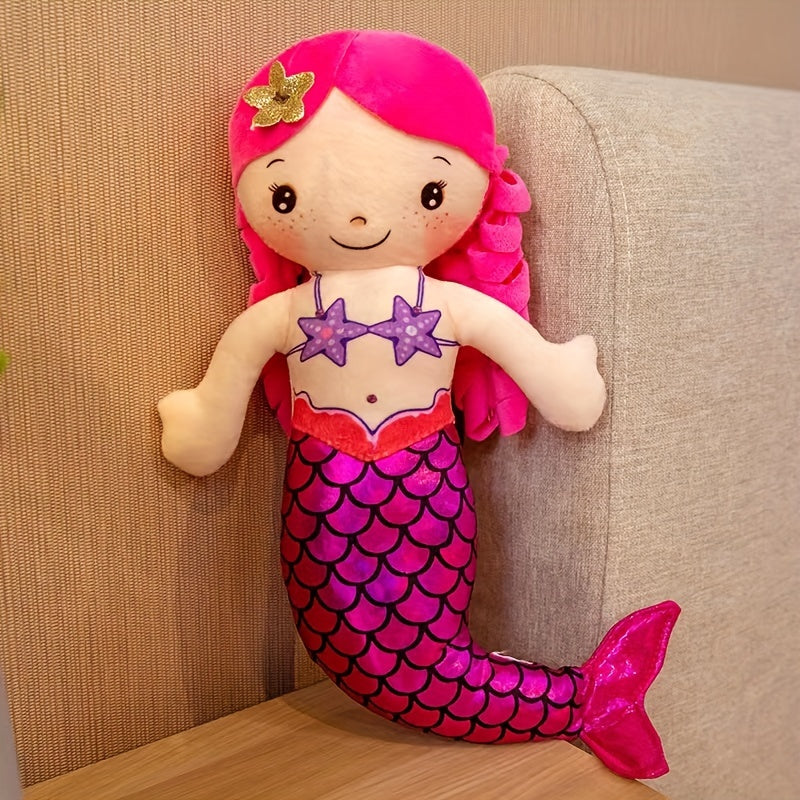 1pc 30CM/11.8IN Cute Mermaid Plush Doll, Mermaid Soft Plush Doll Filled With Animals Plush Toys, For Children Marine Creatures Children's Play Gift, Birthday Presents And Christmas Presents
