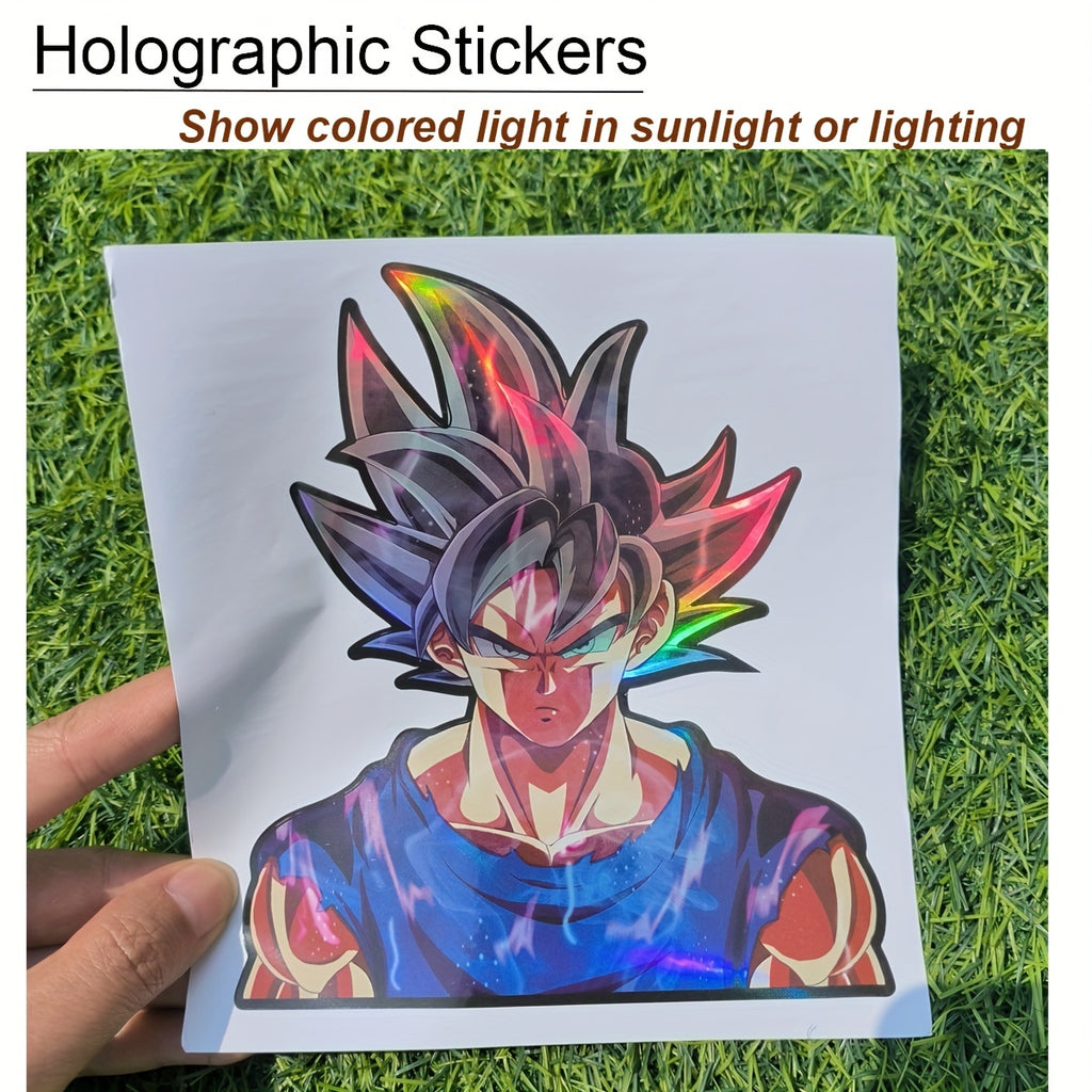 Anime Holographic Stickers Car Stickers Decals Peeker Decal Waterproof Stickers For Cars Auto Motorcycle Laptop Trunk Bumper Accessories