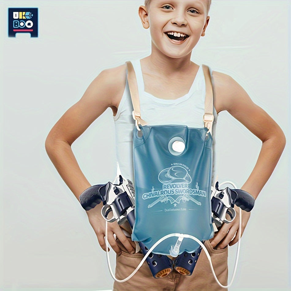 Revolver Electric Backpack Double Gun Can Continuously Shoot Summer Fall Pool Beach Park Family Friends Interactive Toys With Battery