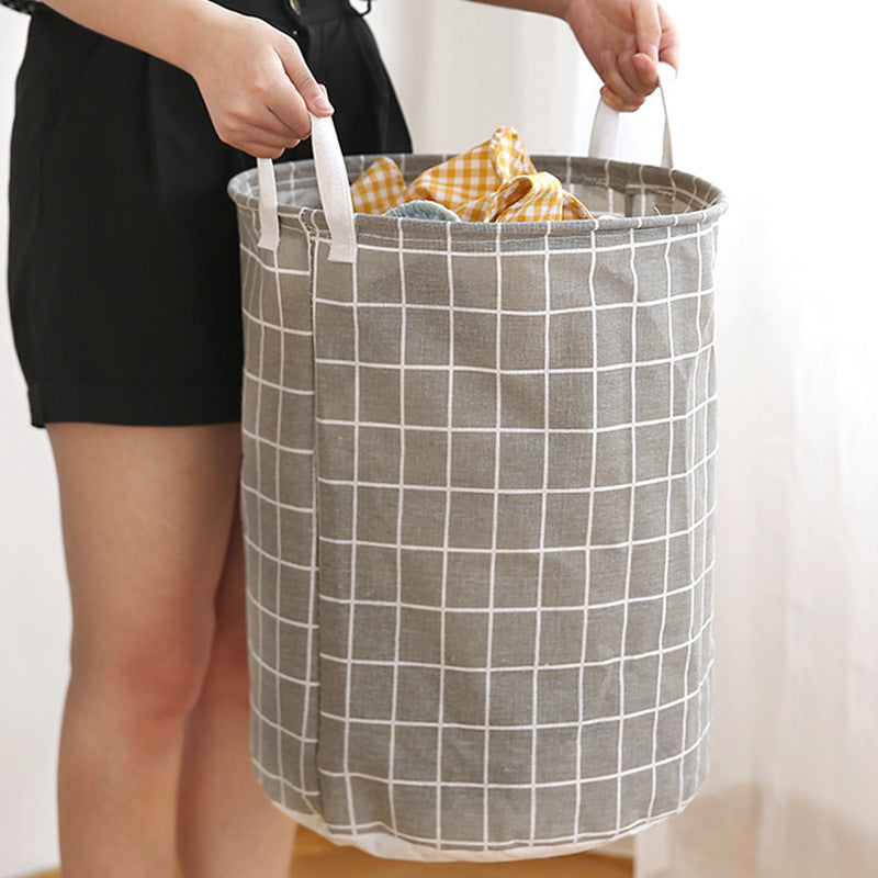Laundry Basket, Round Dirty Clothes Hamper, Portable Storage Bucket, 1 pc