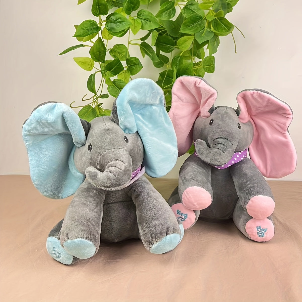 1pc, Hide-and-seek Elephant Plush Toy, Baby Girl Hide-and-seek Game Toy Singing Interactive Musical Toys, A Good Gift For Girls Over 6 Years Old Activity Ear Hide-and-seek Bear Doll