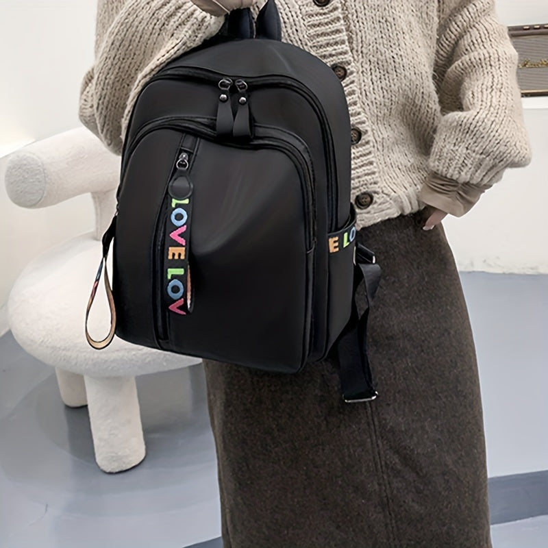 Chic Quilted Laptop Backpack - Lightweight, Solid Color with Tassel, Adjustable Straps & Secure Zip