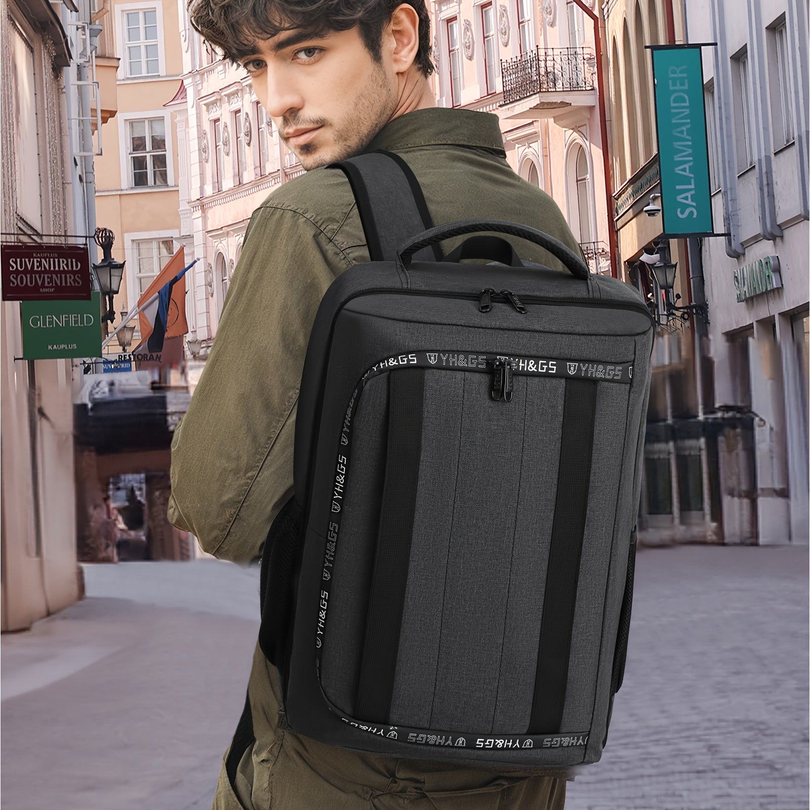 PlayStation 5 Compatible Travel Backpack, Large Capacity Gaming Console Carrying Case for Sony PS5, Durable Polyester Storage Bag with Pockets for Headset, Game Discs, Controllers, Monitor, Charger & Accessories - Ideal Gift