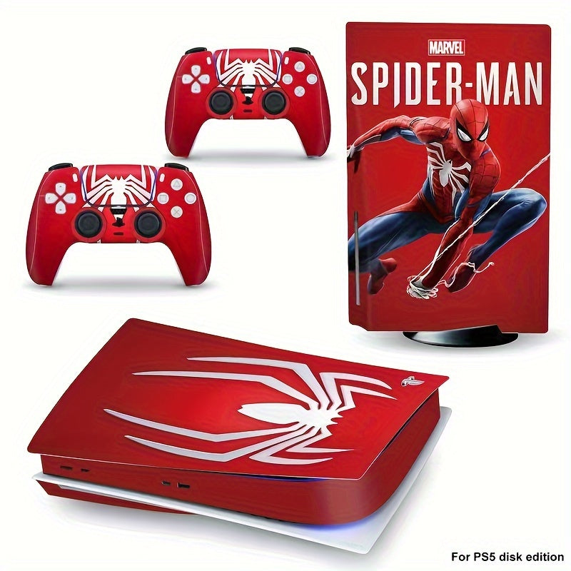 Spider-Man Themed PlayStation 5 Console & Controller Skin Set - Premium Vinyl, Waterproof & Dustproof with Scratch Protection - Eye-Catching Design by UME