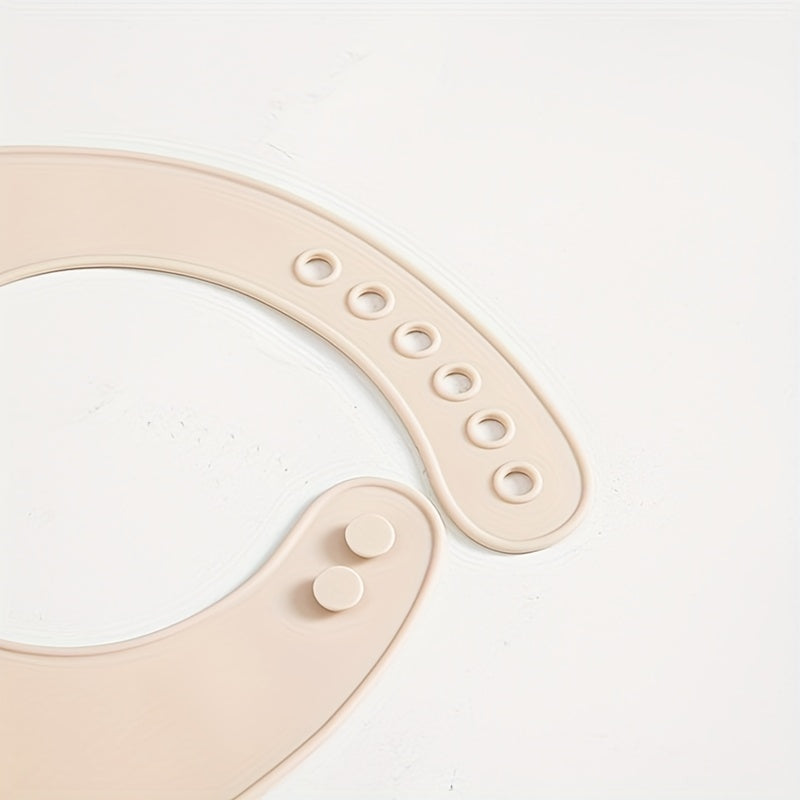 1 pc Waterproof Silicone Baby Bibs - Soft, Adjustable, BPA-Free Feeding Cloths for Infants - Solid Color Design with Easy Clean-Up